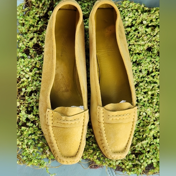 LORO PIANA Celery Chartruese Suede Leather Italy  Ballet Flats Loafers 39 8.5N - Picture 12 of 16